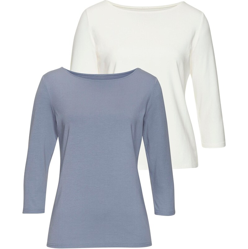 LASCANA Tričko dymovo modrá / biela 63362082