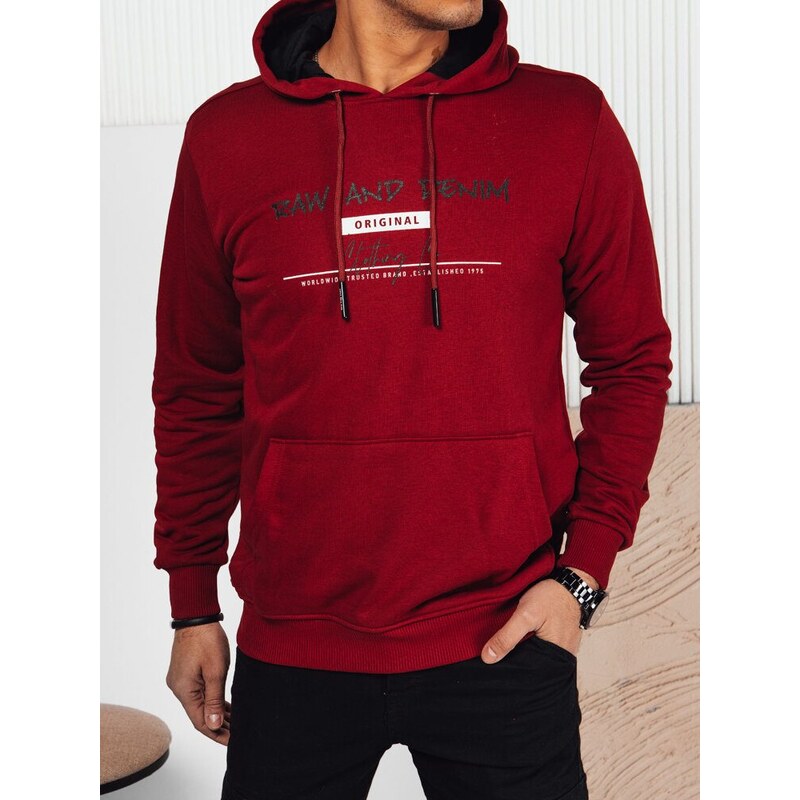 Dstreet Trendy bordová pánska mikina s nápisom 63345933