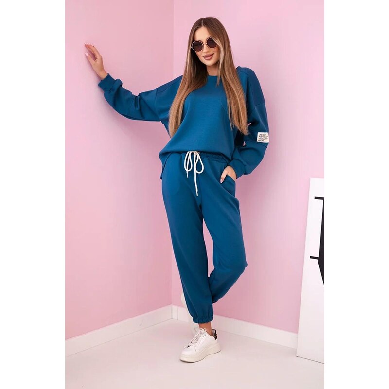 MladaModa Viskózová tepláková súprava model 7065P tmavá tyrkysová 63208185