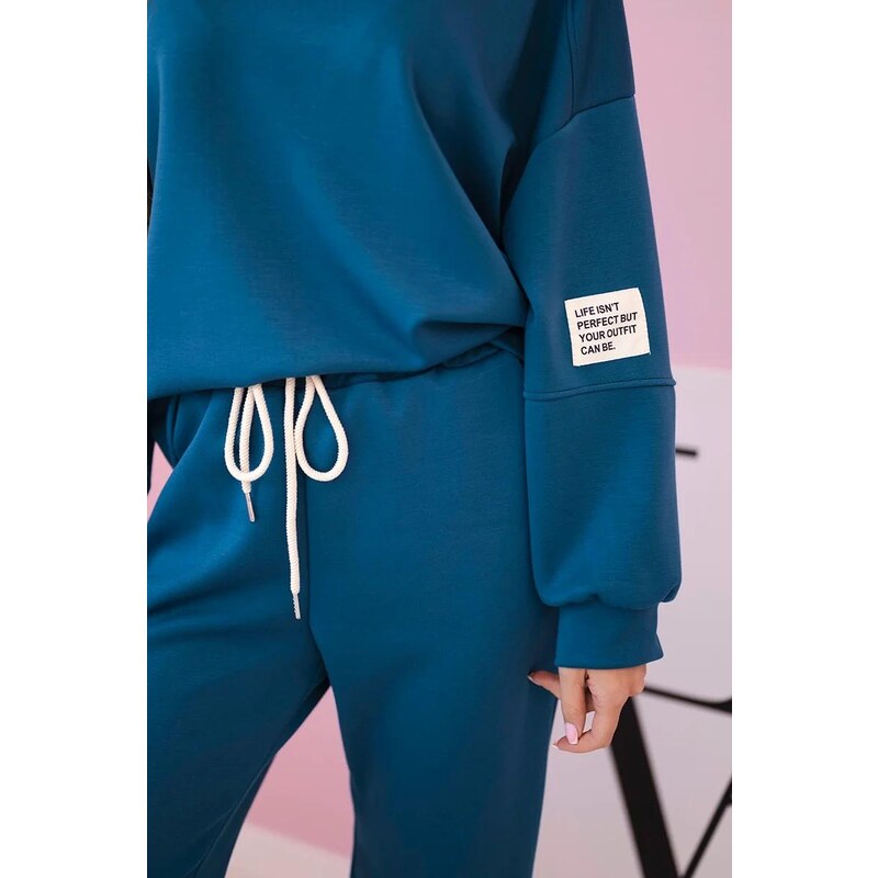 MladaModa Viskózová tepláková súprava model 7065P tmavá tyrkysová 63208185