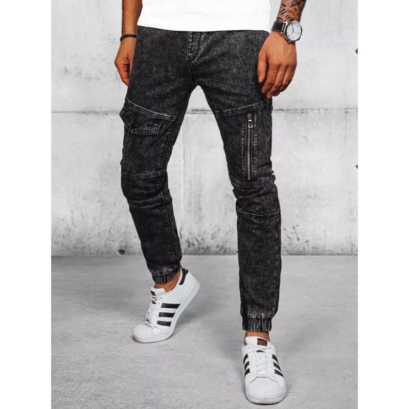 Dstreet Zaujímavé pánske čierne jeansy 63346231