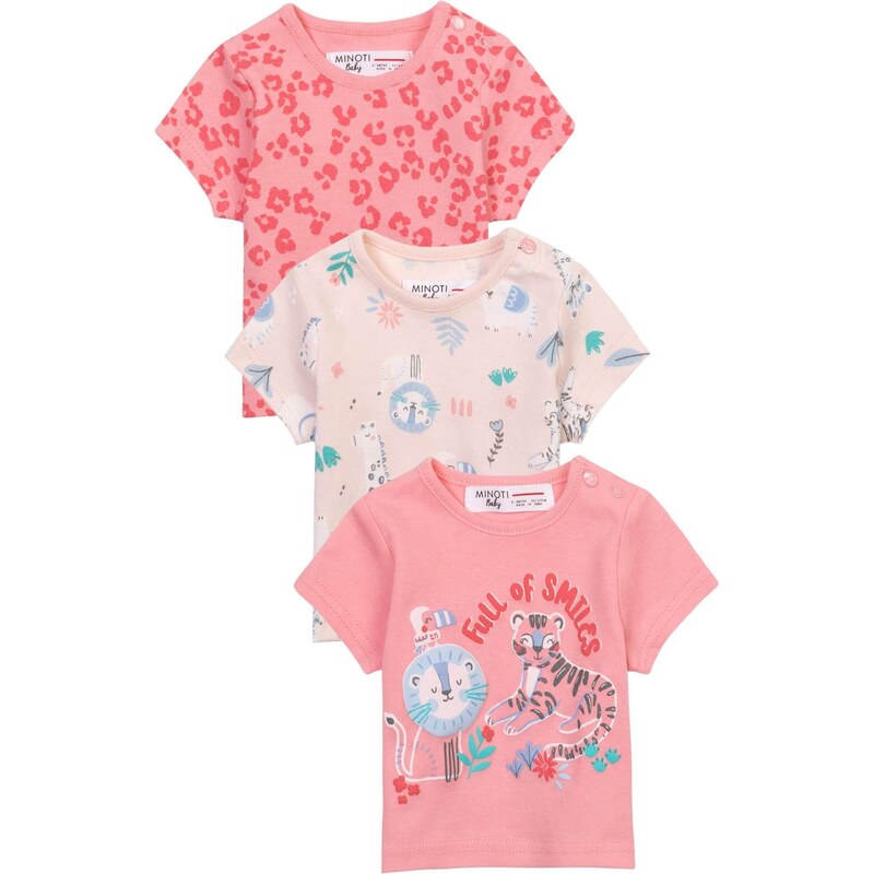 MINOTI Tričko svetlomodrá / koralová / pastelovo ružová / biela 63347979