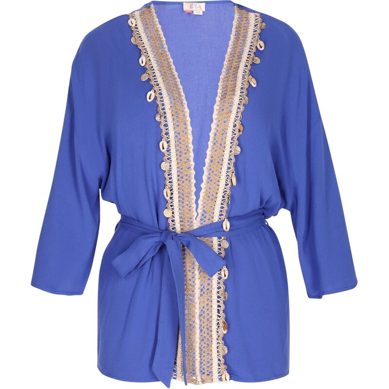 IZIA Kimono modrá / svetlohnedá 63346659