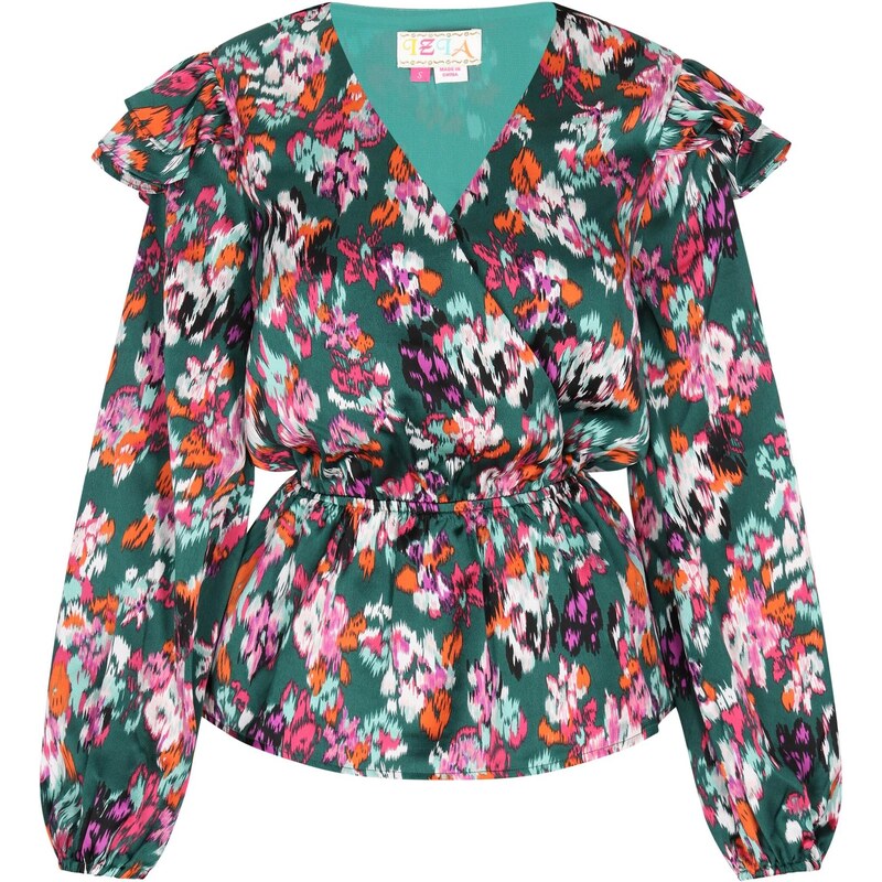 IZIA Blúzka pastelovo modrá / tmavozelená / orchideová / tmavooranžová 63346918