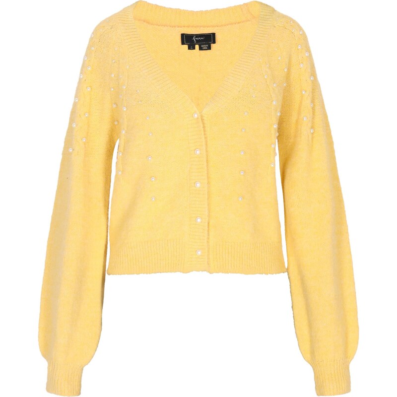 faina Kardigán žltá melírovaná / perlovo biela 63347020