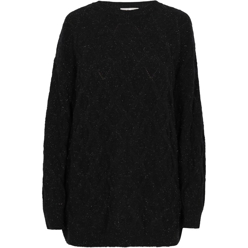 Usha Oversize sveter čierna melírovaná 63347061