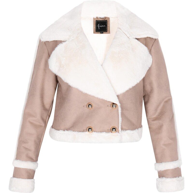 faina Prechodná bunda svetlofialová / šedobiela 63347215