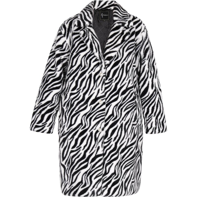 faina Prechodný kabát čierna / biela 63347227