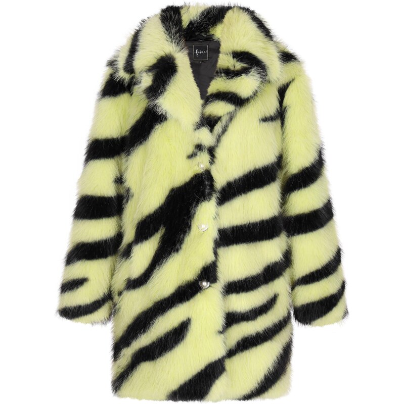 faina Prechodný kabát limetková / čierna 63347224