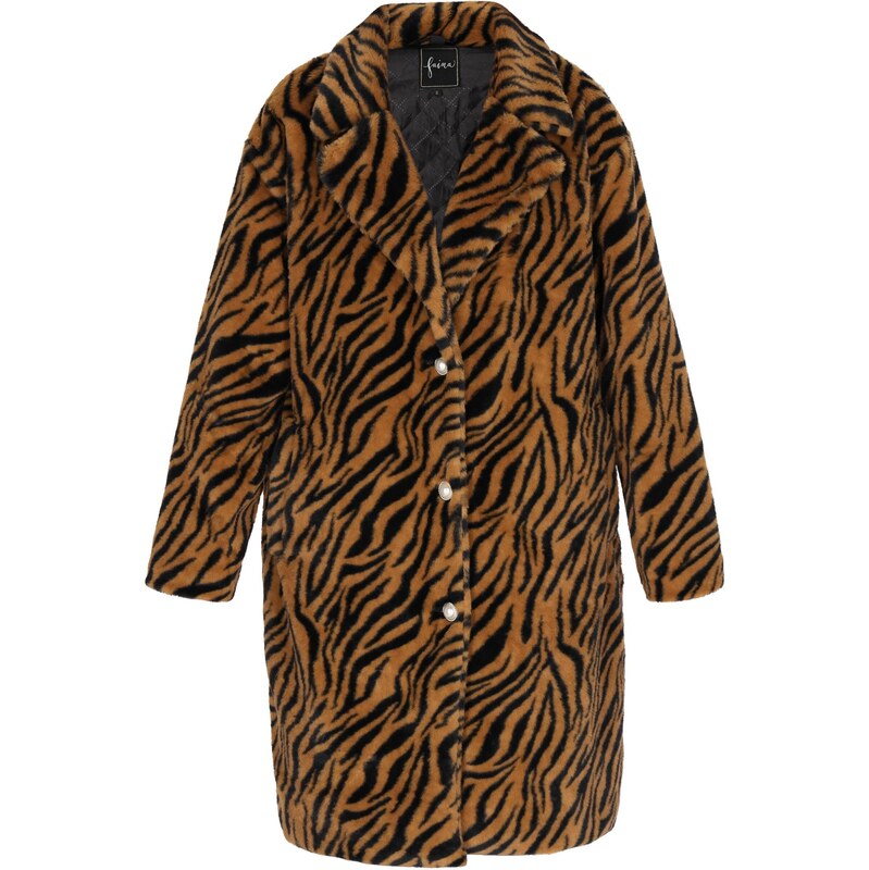 faina Prechodný kabát tmavohnedá / čierna 63347232