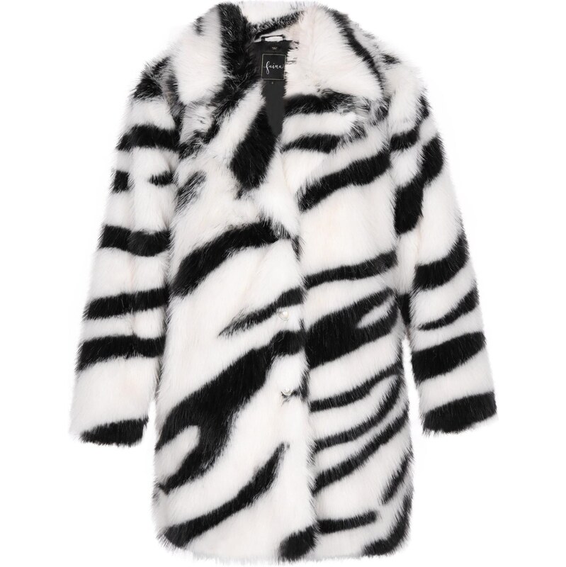 faina Prechodný kabát čierna / biela 63347238