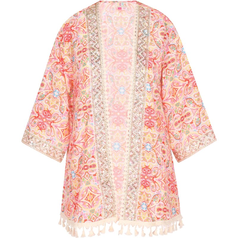 IZIA Kimono svetlomodrá / žltá / ružová / grenadínová 63347261