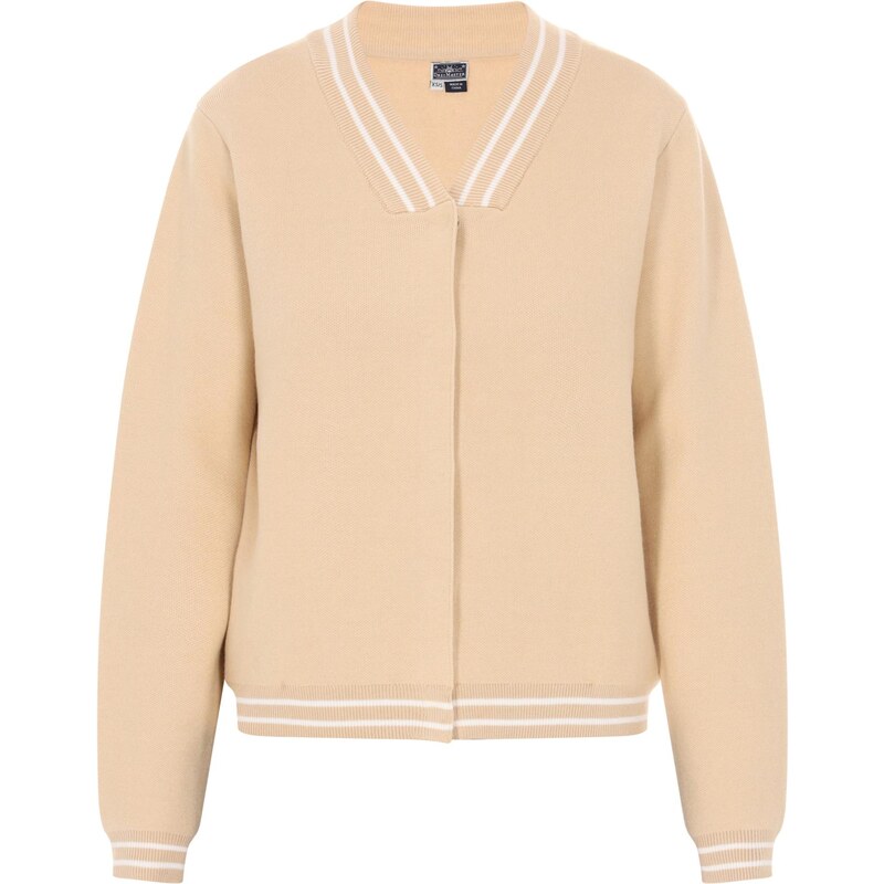 DreiMaster Maritim Kardigán žltohnedá / biela 63347323