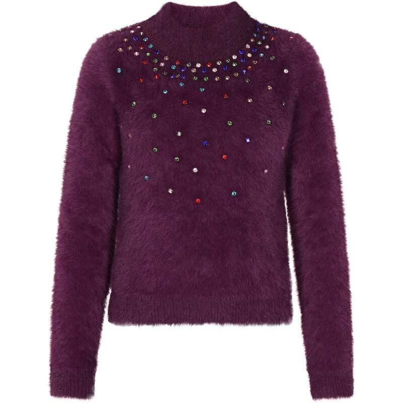 faina Sveter modrá / zelená / cyklaménová / jasne červená 63347372