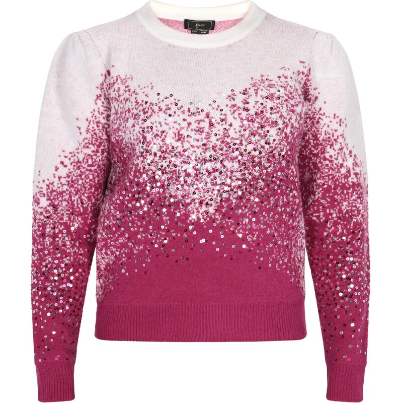 faina Sveter purpurová / strieborná / biela ako vlna 63347373