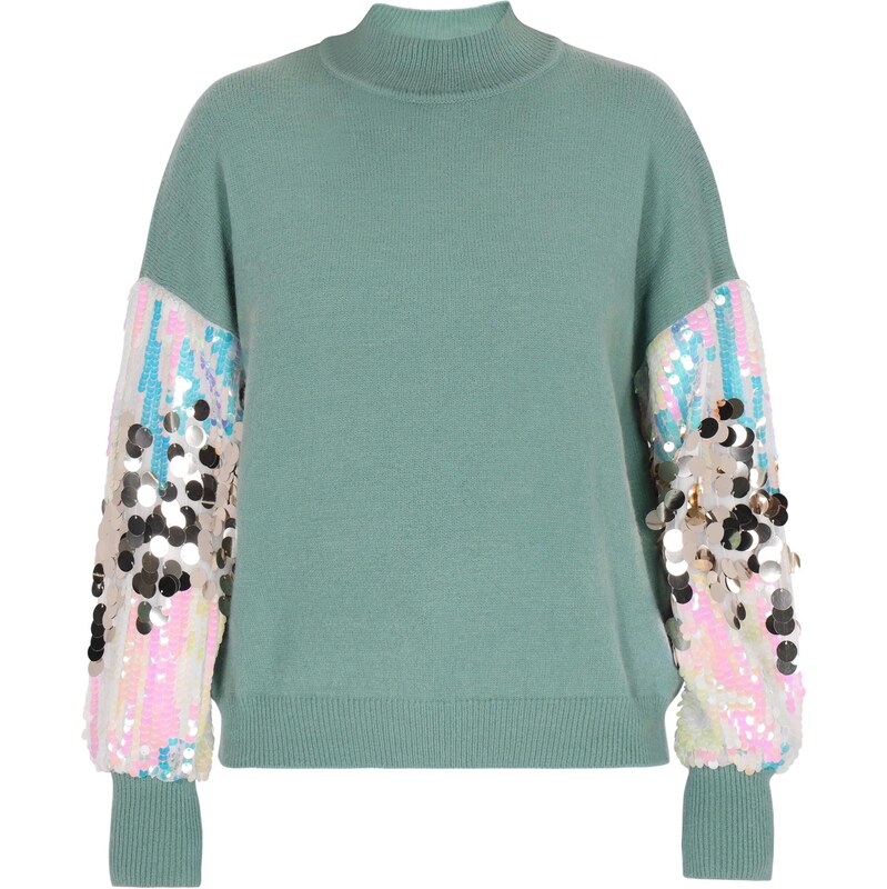 IZIA Sveter modrozelená / svetlomodrá / zlatá / ružová 65979204