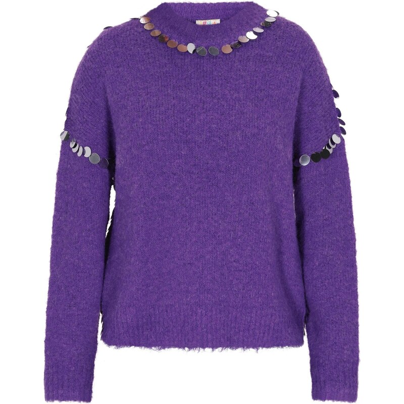 IZIA Sveter fialová / strieborná 63347380