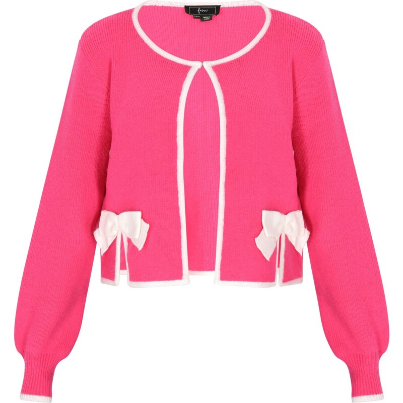 faina Kardigán ružová / biela 63347415