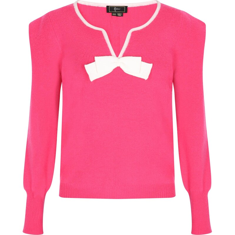 faina Sveter ružová / biela 63347428