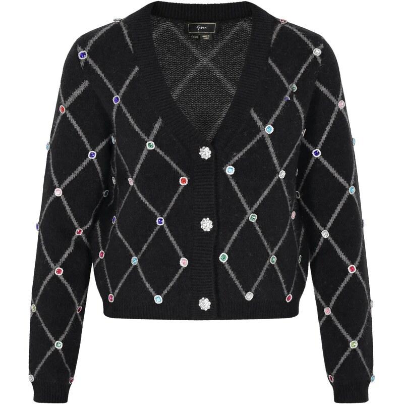 faina Kardigán modrá / svetlosivá / čierna / strieborná 63347425