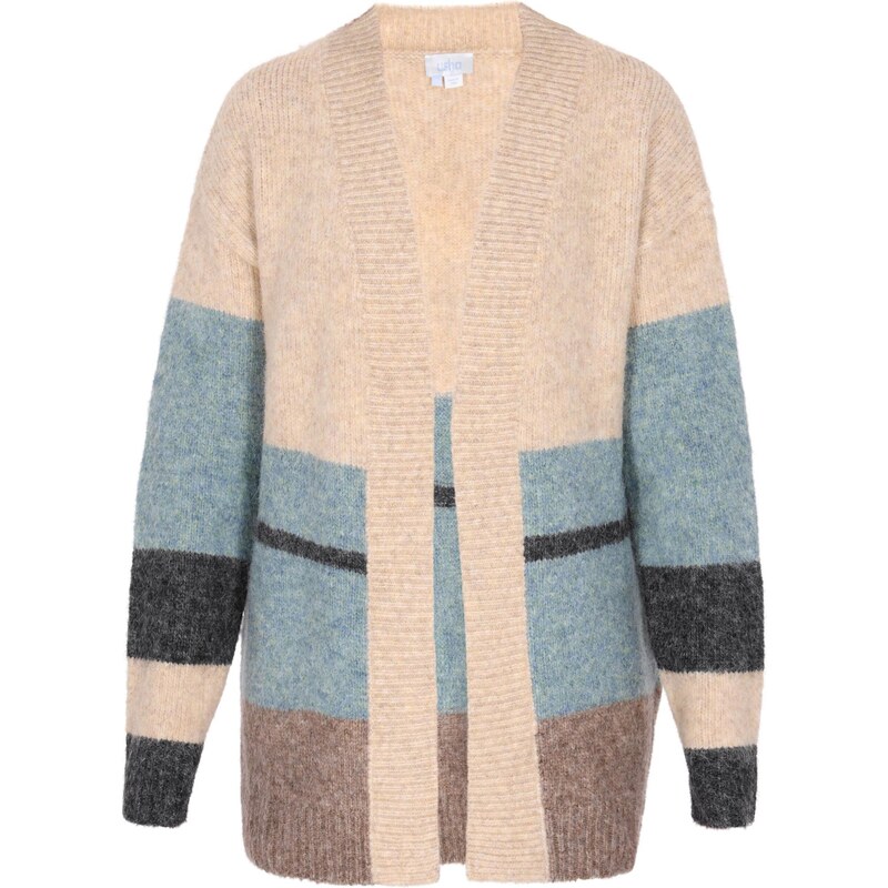 usha BLUE LABEL Kardigán béžová melírovaná / svetlomodrá / hnedá 63347496