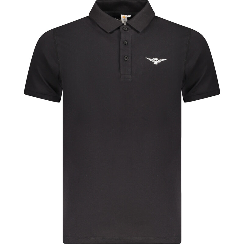 ACCADEMIA MILITARE Čierne pánske polo tričko s krátkym rukávom 64709769