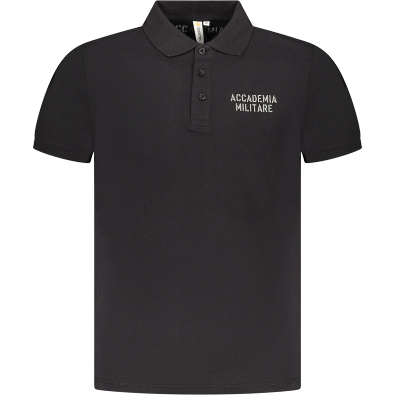 ACCADEMIA MILITARE Čierne pánske polo tričko s krátkym rukávom 64704182