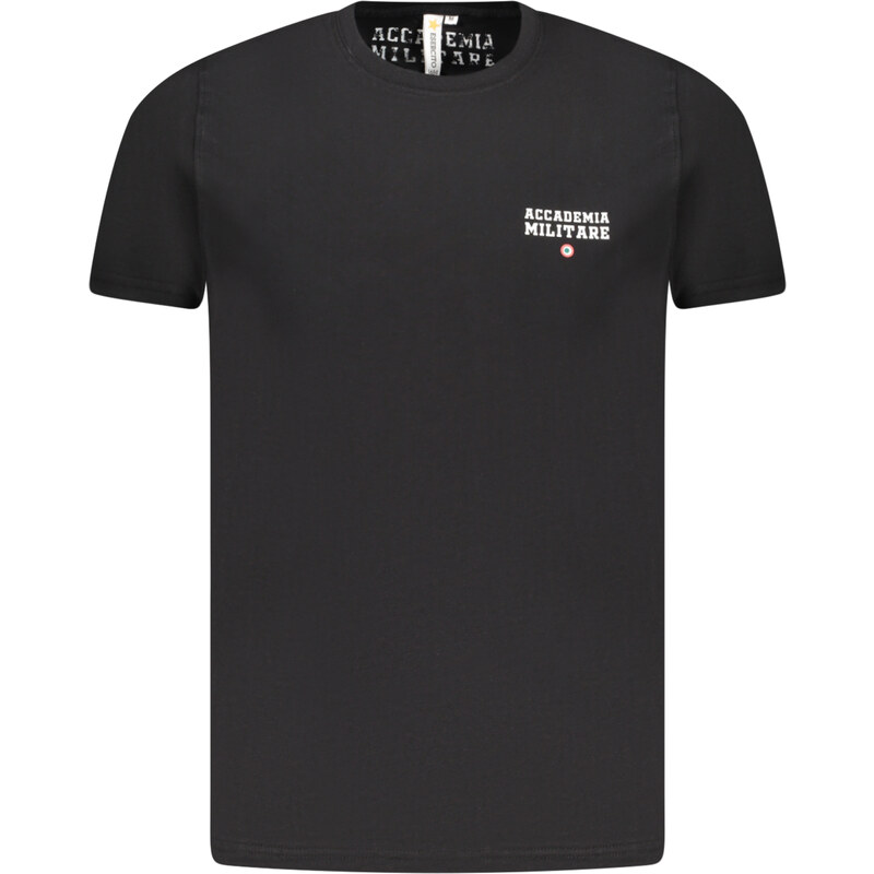 ACCADEMIA MILITARE Čierne pánske tričko s krátkym rukávom 64708993