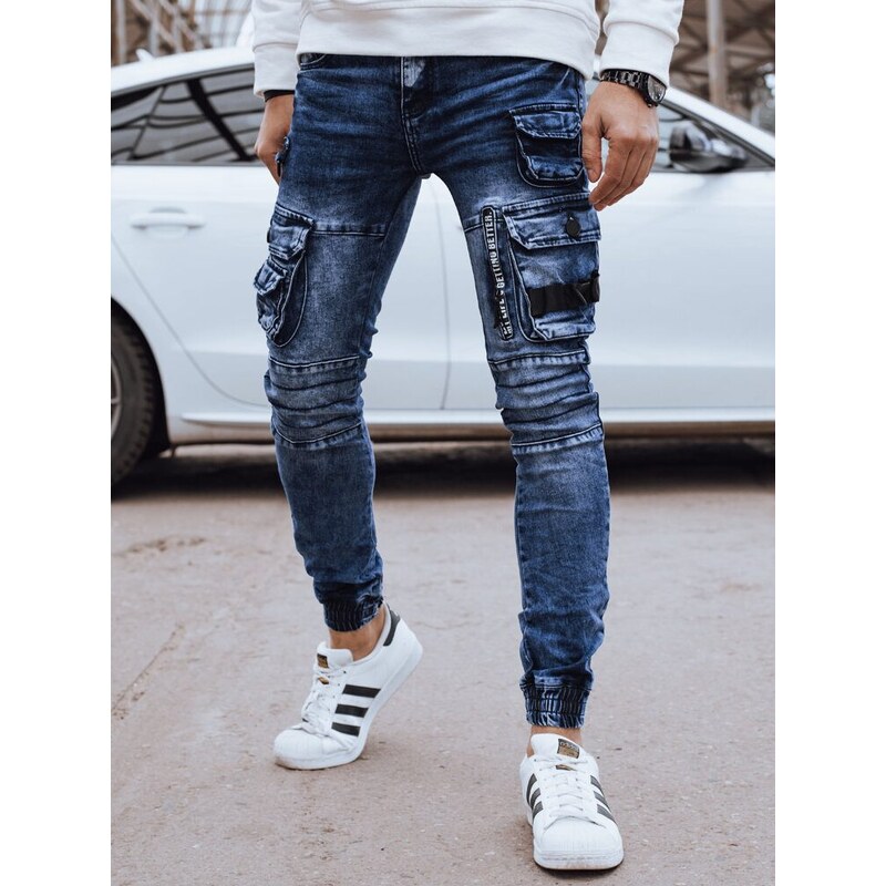 Dstreet Fantastické pánske džínsové joggery s kapsáčovými vreckami 63348557