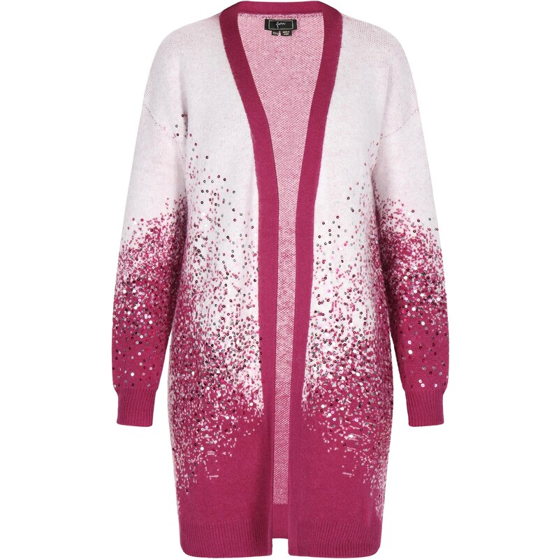 faina Kardigán tmavoružová / biela ako vlna 63349931