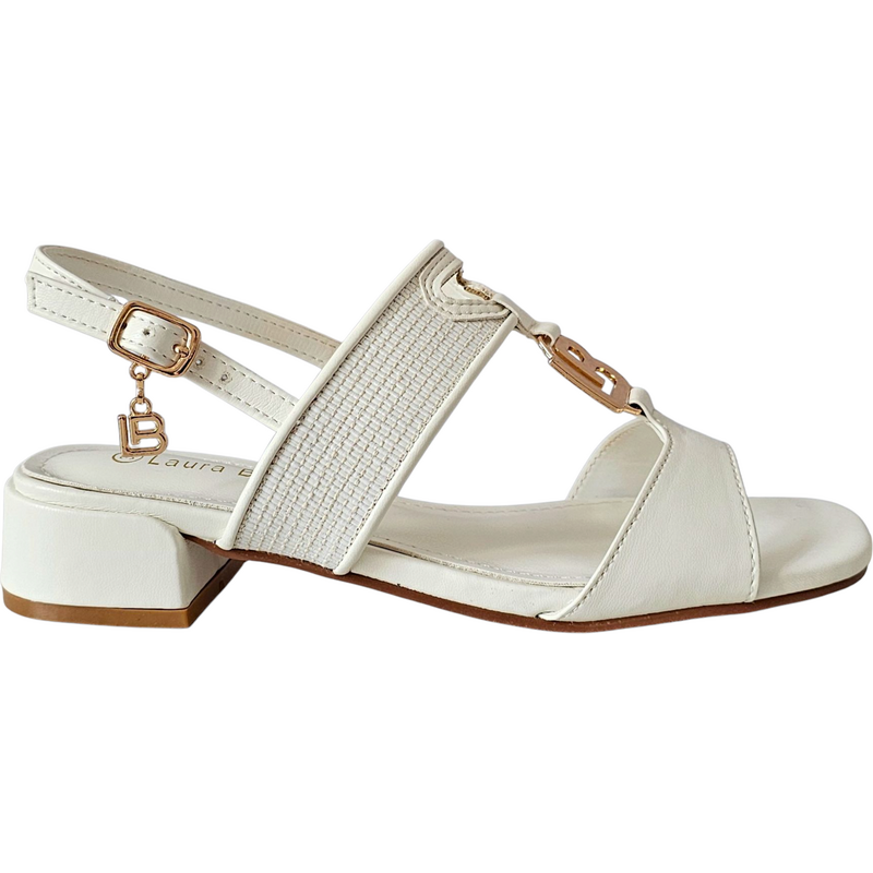 Biele sandále Laura Biagiotti ZS Calf White 63359118