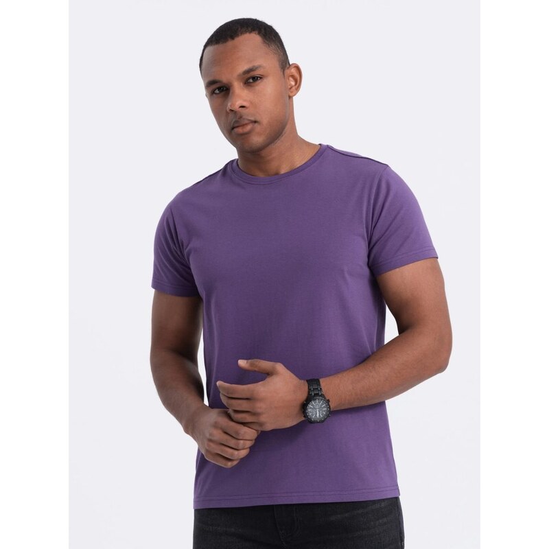 Ombre Clothing Fialové bavlnené tričko V13 TSBS-0146 63361671