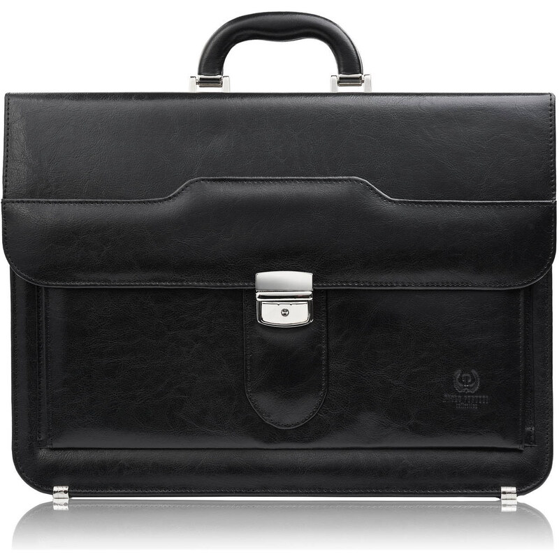 Paolo Peruzzi Pánska kožená aktovka na ruku a rameno | čierna S-45-BL 63369067