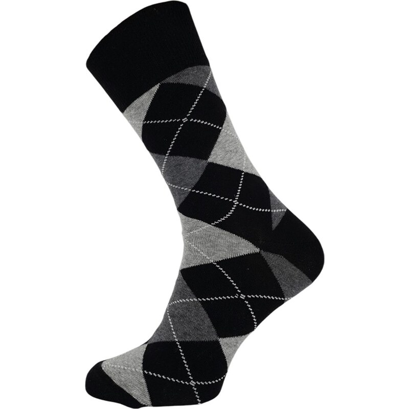 Vzorované čierne pánske ponožky 63374022