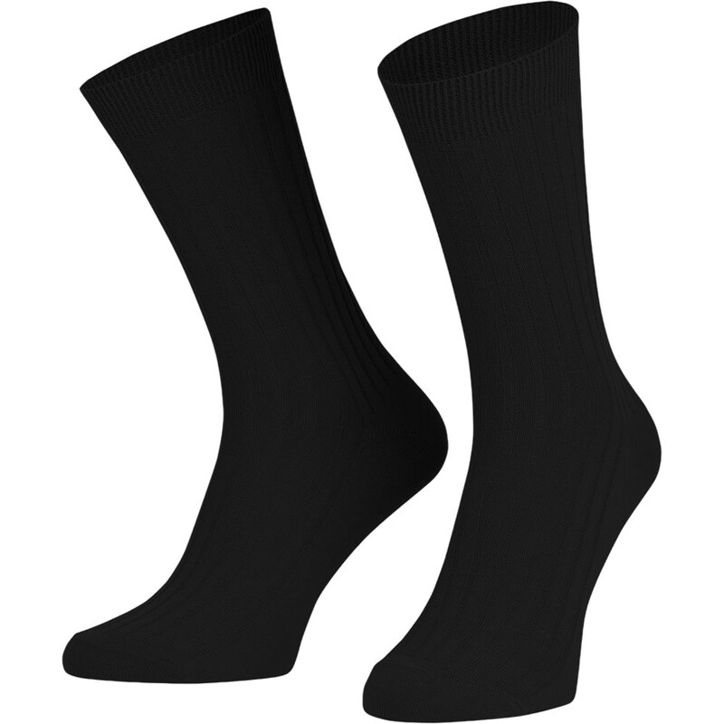 Vysoké čierne bavlnené ponožky 63374045