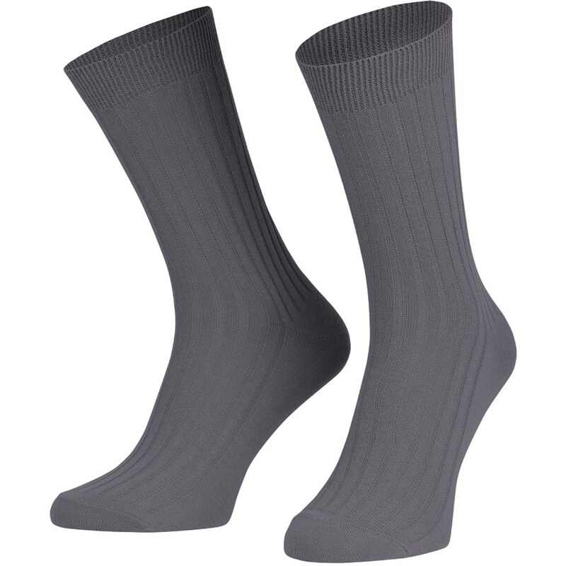 Vysoké šedé bavlnené ponožky 63374046