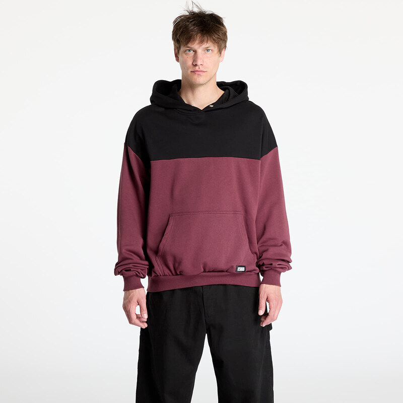 Mikina Urban Classics Upper Block Hoody Red / Black S 47098092