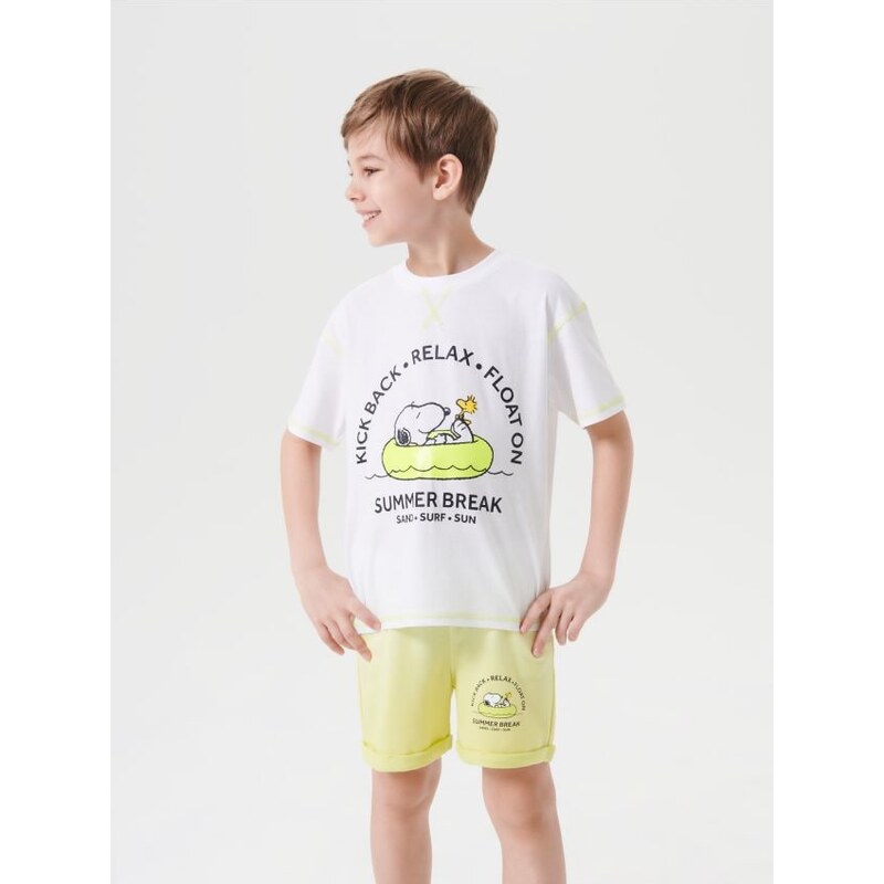 Sinsay - Kraťasy Peanuts - žlto-zelená 65744899