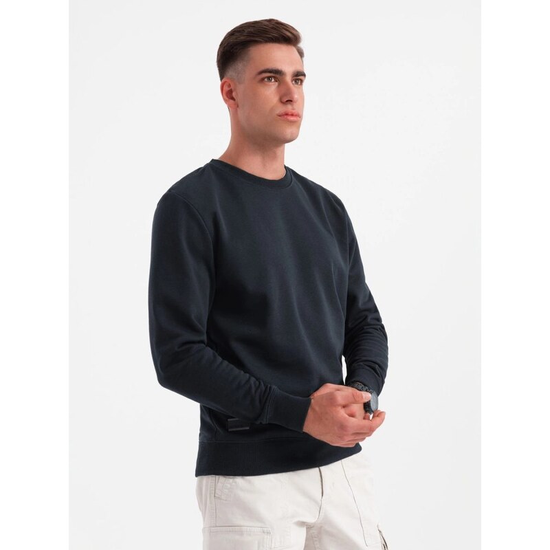 Ombre Clothing Základná bavlnená pánska mikina v čiernej farbe V9 om 63373829