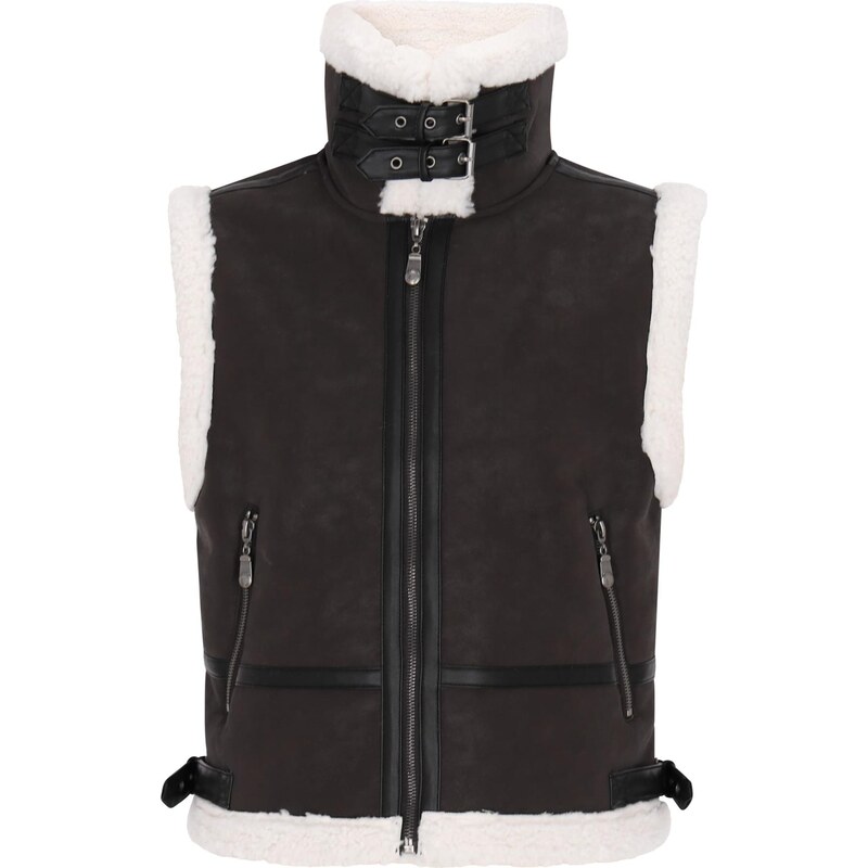 DreiMaster Vintage Vesta tmavohnedá / biela 64110149