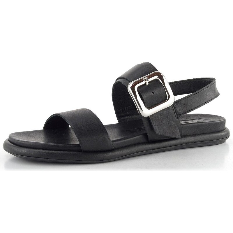 E-shop Wonders kožené pásikové sandále Negro BT-8903