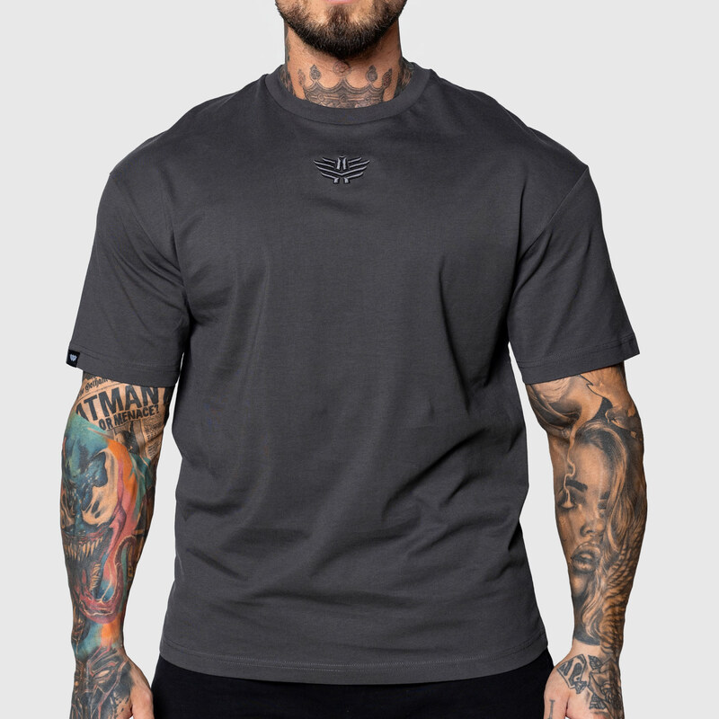 Oversized tričko Iron Aesthetics 3D, sivé 63390040