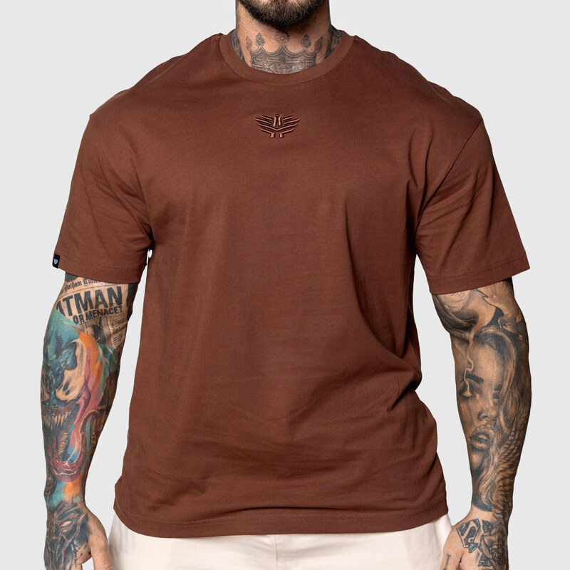 Oversized tričko Iron Aesthetics 3D, hnedé 63390038