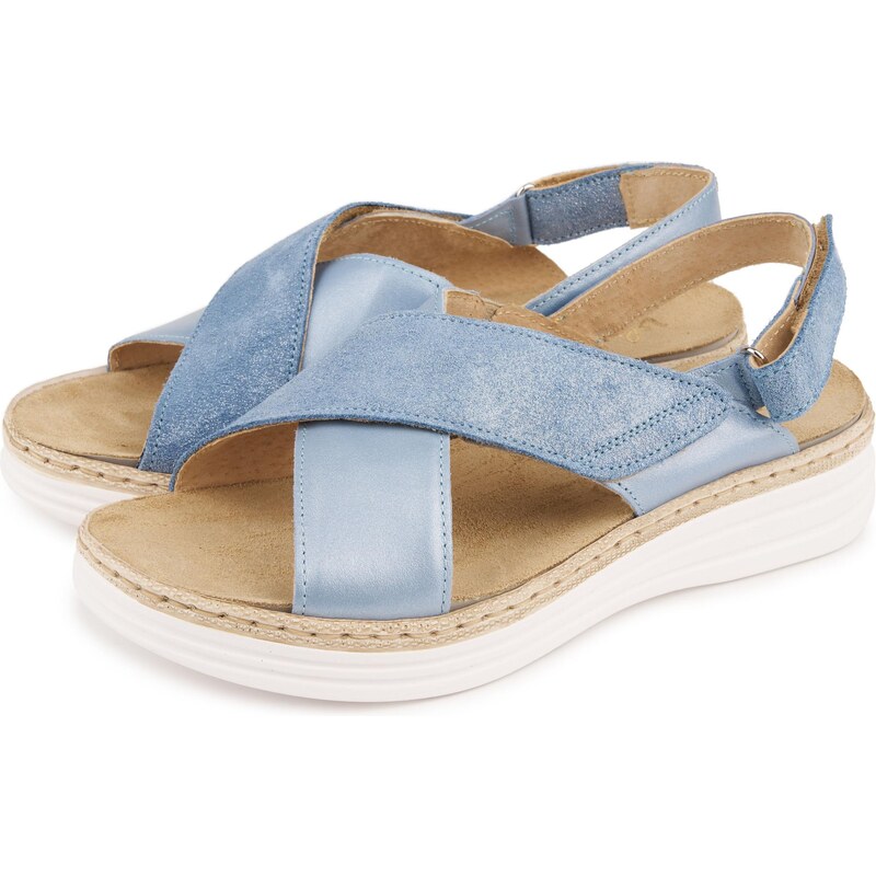 Vlnka Dámske kožené sandále Danka modrá veľkosti obuvi - dospelí 37 63395158