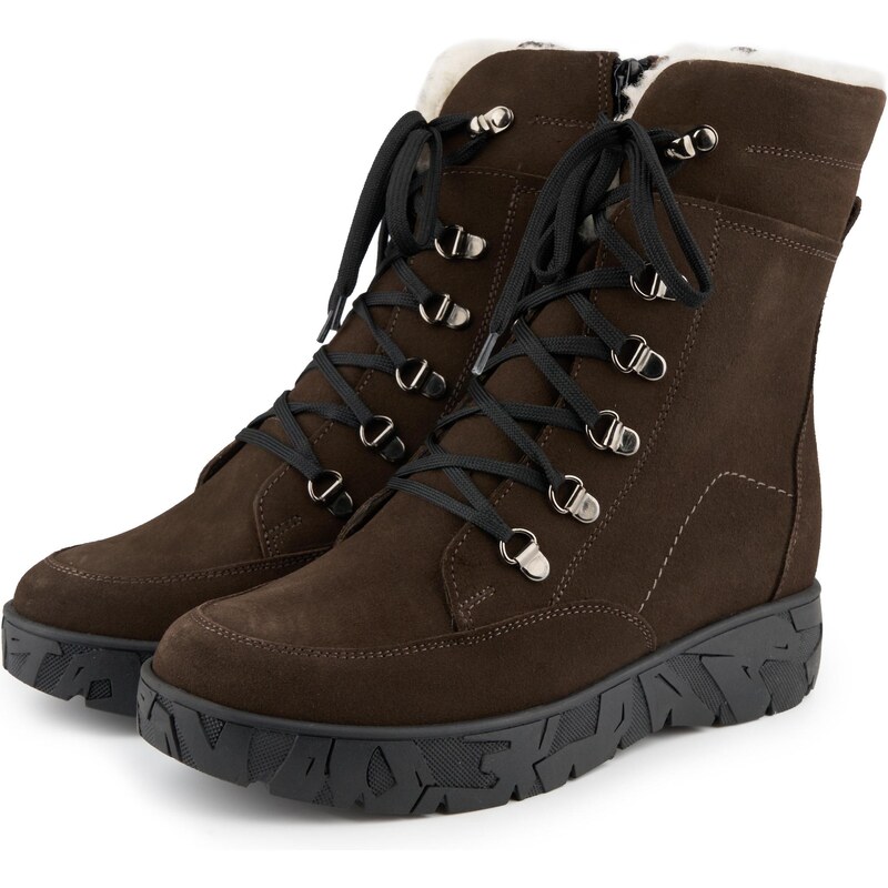 Vlnka Dámske kožené zimné topánky s ovčou vlnou Magdalena hnedá 65798901