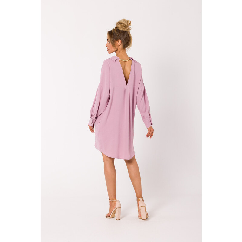 MOE Košeľové šaty M740 | púdrovo ružová M740 63395463