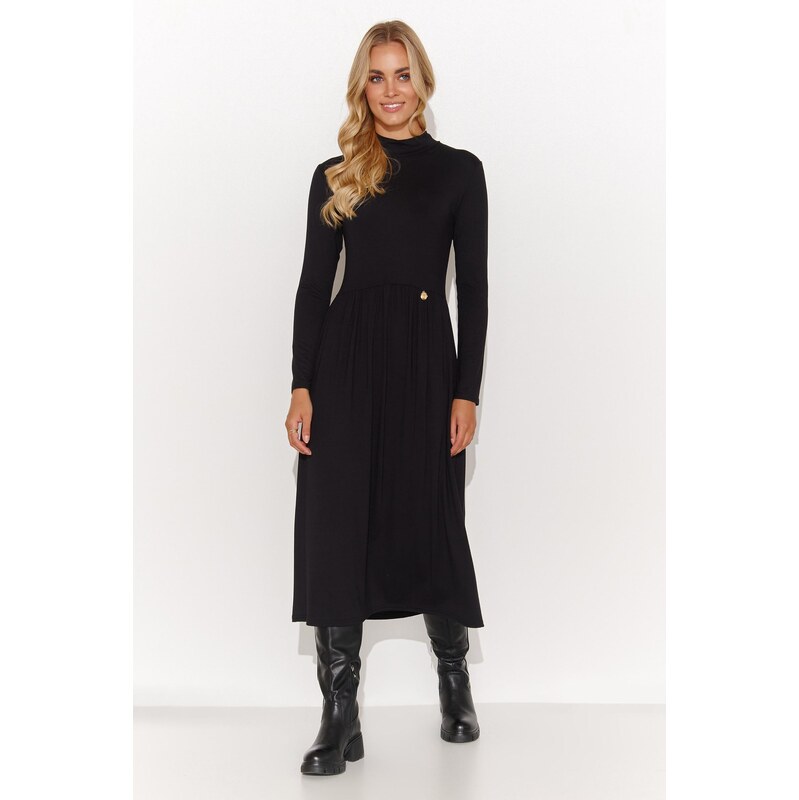Makadamia Viskózové šaty M808 | čierna M808 63395569