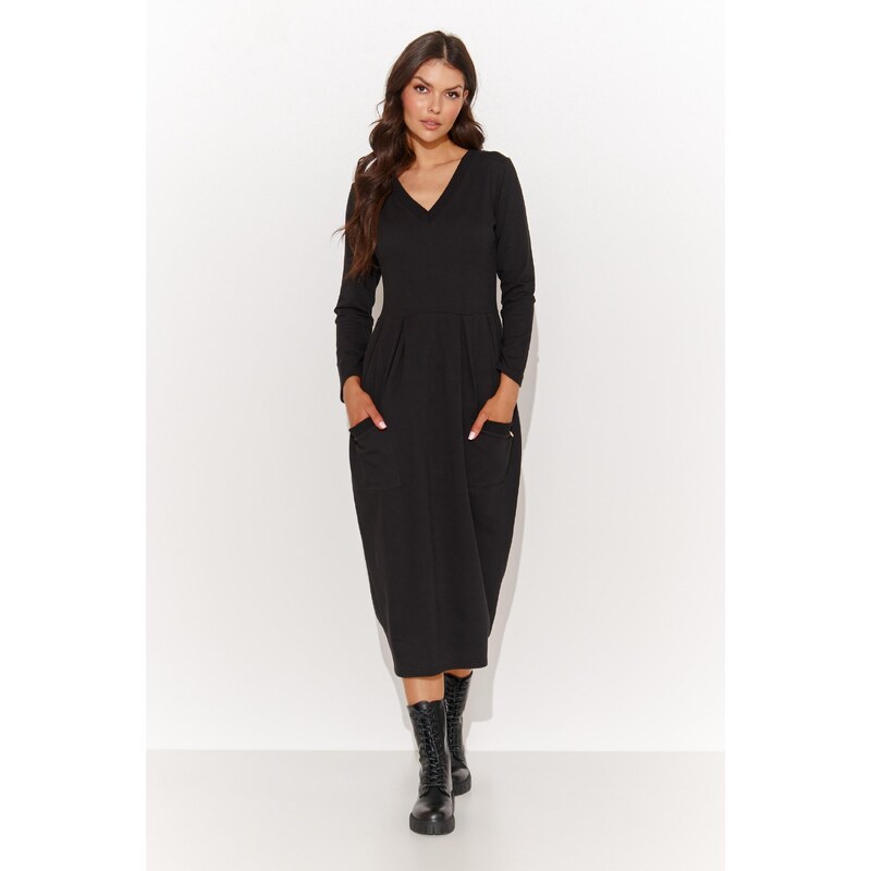 Numinou Ležérne mikinové šaty NU454 | čierna NU454 63395585