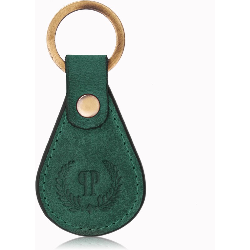 PAOLO PERUZZI Kožená kľúčenka T-85-HGR | zelená T-85-HGR 63395601