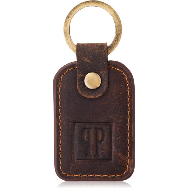 PAOLO PERUZZI Kožená kľúčenka T-86-HBR | hnedá T-86-HBR 63395613